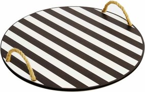Tava PLT0238, negru/alb, lemn, 35x35 cm