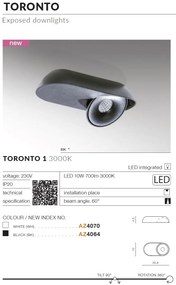 Spot LED modern directionabil aplicat tavan/plafon TORONTO 1 alb