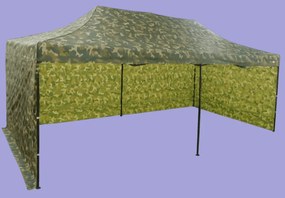 Pavilion de grădină  3x6m – din aluminiu, 3 pereţi laterali, Camuflaj