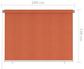 Jaluzea tip rulou de exterior, portocaliu, 200x140 cm Portocaliu, 200 x 140 cm