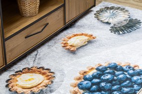 ANDRE 33570 covor lavabil Cupcake-uri, bucatarie, anti-alunecare - argint / bej
