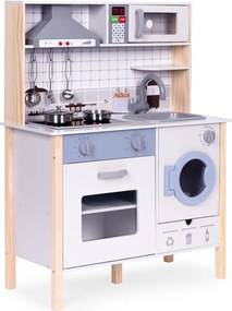 Bucătărie de jucărie din lemn cu sunete cuptor mașină de spălat accesorii de bucătărie condus