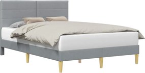 vidaXL Cadru de pat cu headboard Gri deschis 140 x 190 cm țesătură