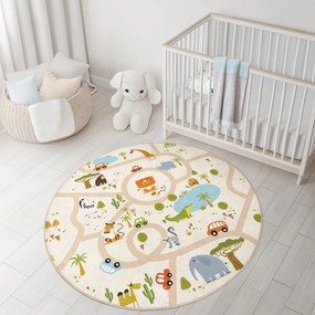 Covor de joacă pentru copii lavabil ø150 cm Savana Ride – Mila Home