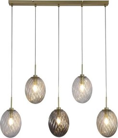 Lustra cu 5 pendule sticla colorata Whirl