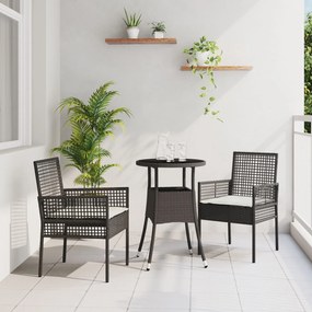 vidaXL Set de dining pentru grădină 3 piese Bej din ratan sintetic