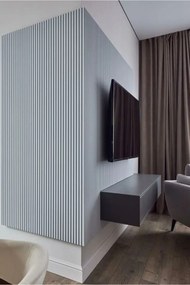 Profil dreapta panou riflaj decorativ 3D din polimer rigid, model Moon - 3.6x1.2x290 cm