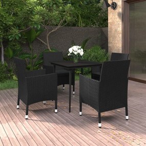 vidaXL Set mobilier de grădină cu perne 5 piese poliratan &amp; sticlă