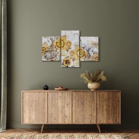 Tablou - Floarea-soarelui pe perete (90x60 cm)