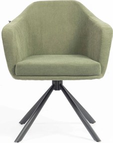 HR832 BAZĂ STEA Scaun Catifea Reiată Premium culoare verde salvie cu Bază Neagră