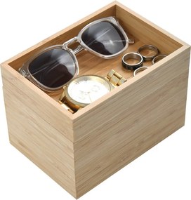 Organizator de baie în culoare naturală pentru cosmetice, din bambus Isalys – MSV