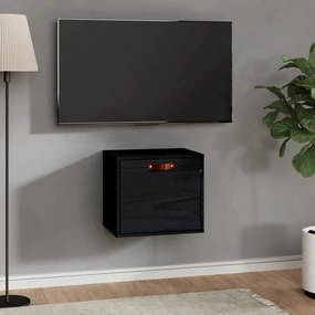 vidaXL Dulap de perete, negru, 40x30x35 cm, lemn masiv de pin