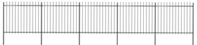 vidaXL Gard de grădină cu vârf tip suliță din oțel 892,5x150 cm, negru