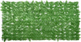 vidaXL Paravan de balcon, frunze verzi, 200x100 cm