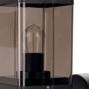 Lampă de perete de exterior 1xE27/60W/230V IP44 negru/maro fumuriu