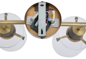 Spot de tavan de design bronz cu sticlă transparentă 4 lumini - Domo