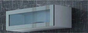 Vitrina VIGO 90, alb/gri, PAL/sticla, 90x32x35 cm