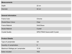 Lustra cristal Swarovski Spectra design modern de lux GALAXY 15L crom