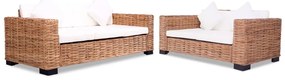 vidaXL Set canapea din ratan natural, 15 piese