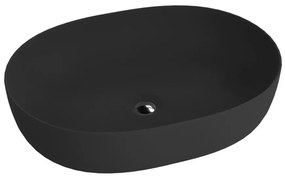 Lavoar pe blat Rune Viggo oval 60 cm negru mat