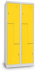 Dulap metalic Z, 80 x 50 x 180 cm, încuietoare cu cilindru, galben - RAL 1023
