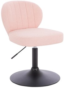 HR193N Scaun Roz Pudra Boucle cu Bază Neagră
