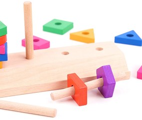 Jucărie Montessori din lemn cu sortator de forme