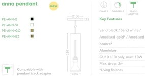 Pendul din aluminiu canelat Anna negru