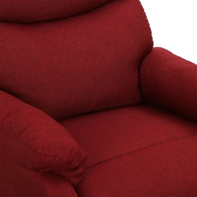 Fotoliu de masaj rabatabil vertical, rosu vin, material textil 1, Bordo