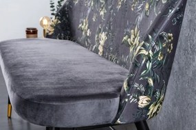 Bancheta moderna tapitata cu model floral Boutique gri