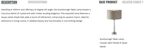 Veioza/Lampa de masa design modern Scarborough, nickel, taupe