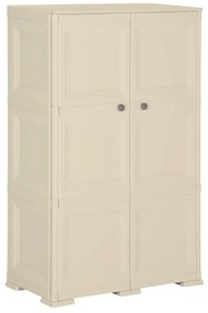 vidaXL Dulap din plastic, 79x43x125 cm, alb angora, design de lemn