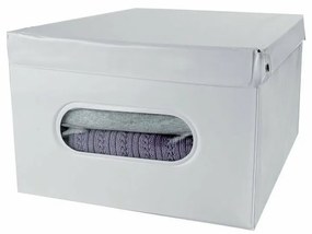 Compactor Cutie de depozitare pliabilă cu capac SMART, 50 x 40 x 25 cm, albă