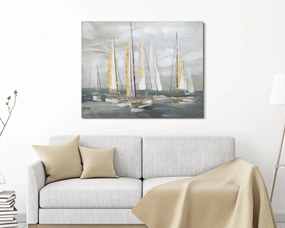Mauro Ferretti Pictura Pe Pânză Barcă Aurie cm 100X2,8X80 | Aosom Romania