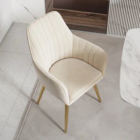 Scaun bej pentru bucătărie, soft, cu cotieră , în stil art nouveau - 2 buc. Deprimo j040379185 by Deprimo