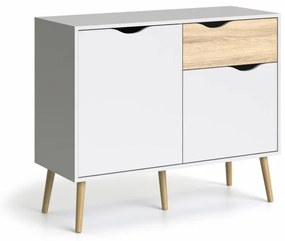 Comoda alba OSLO 75387 cu 1 sertar