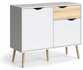 Comoda alba OSLO 75387 cu 1 sertar