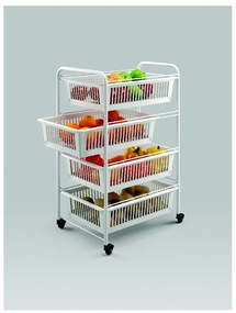 Raft mobil cu 4 coșuri Metaltex India, lungime 35 cm
