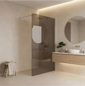 Paravan de dus fumuriu Rea Flexi Brown 140 cm crom