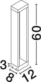 Stalp exterior LED 2700K IP65 DOLIX corten, H-60cm