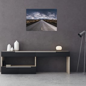 Tablou pe sticlă drumului în deșert (70x50 cm)