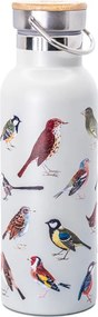 Sticlă albă de călătorie din oțel inoxidabil 425 ml Vintage Birds – Sass &amp; Belle