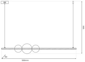 Lustră LED pe cablu KUGEL LED/30W/230V negru