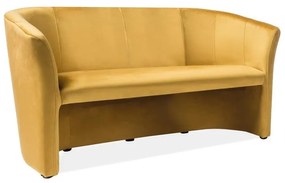 Canapea Cuba Velvet, trei locuri, galbenă