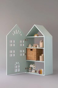 Dulap copii casuta alb/mint/roz