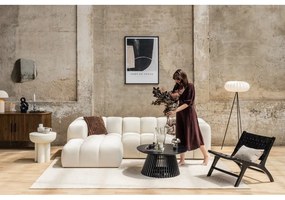 Colțar crem cu tapițerie din catifea (cu colț pe partea stângă, cu șezlong) Cube – Bonami Selection