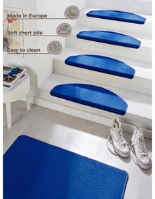 Covorașe pentru scări albastre cu bandă adezivă 15 buc. 23x65 cm Fancy – Hanse Home