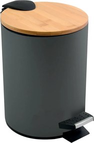 Coș de gunoi gri închis cu pedală din oțel 3 l Adonis – Spirella