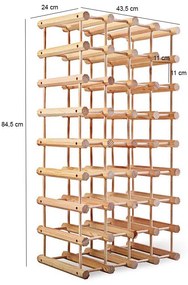 Suport din lemn pentru sticle de vin, 36-40 sticle
