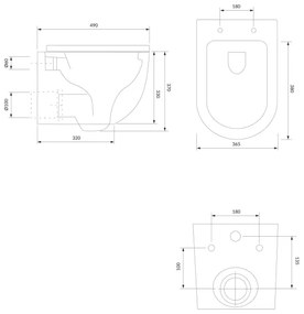 OMNIRES OTTAWAMWBM - Vas WC suspendat OTTAWA cu capac SoftClose, ceramică, alb mat